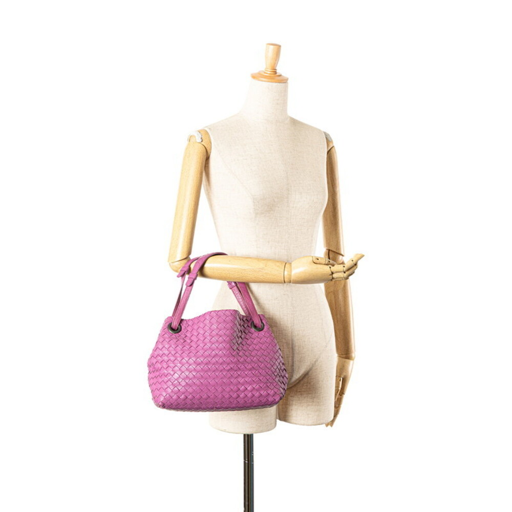 Bottega Veneta Intrecciato Handbag in Purple Leather for Women - Picture 13 of 13